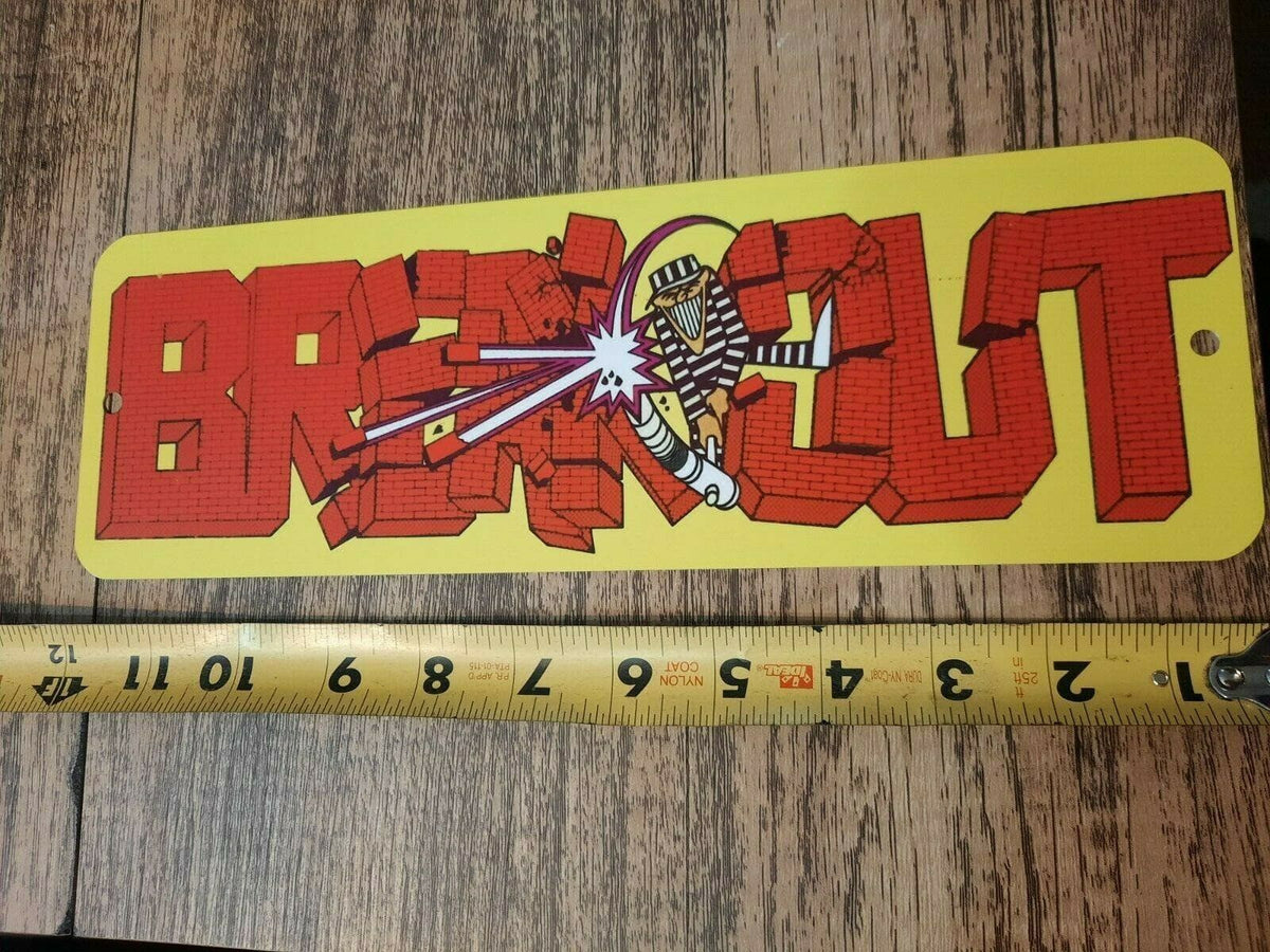 Breakout Classic Arcade Video Game Marquee Banner 4x12 Metal Wall Sign Retro 80s