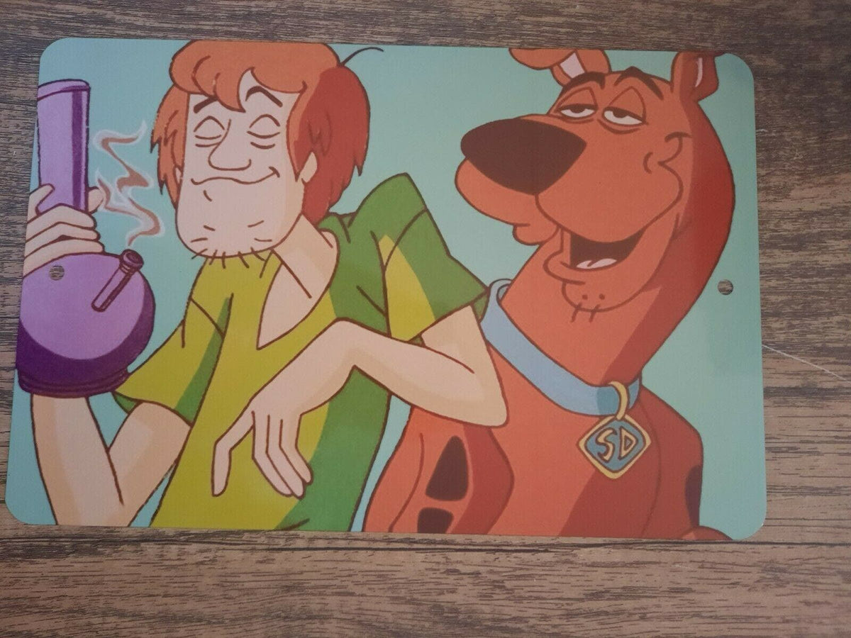 Stoner Scooby Doo and Shaggy 8x12 Metal Wall Sign Hanna Barbera 420 Mary Jane