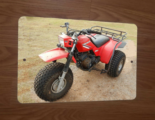 1985 RED Honda 250SX 3 Wheeler Bike Motorcycle ATV 8x12 Metal Wall Sign Garage Poster