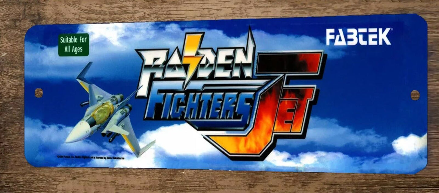 Raiden Fighters Jet Arcade 4x12 Metal Wall Video Game Marquee Banner Sign