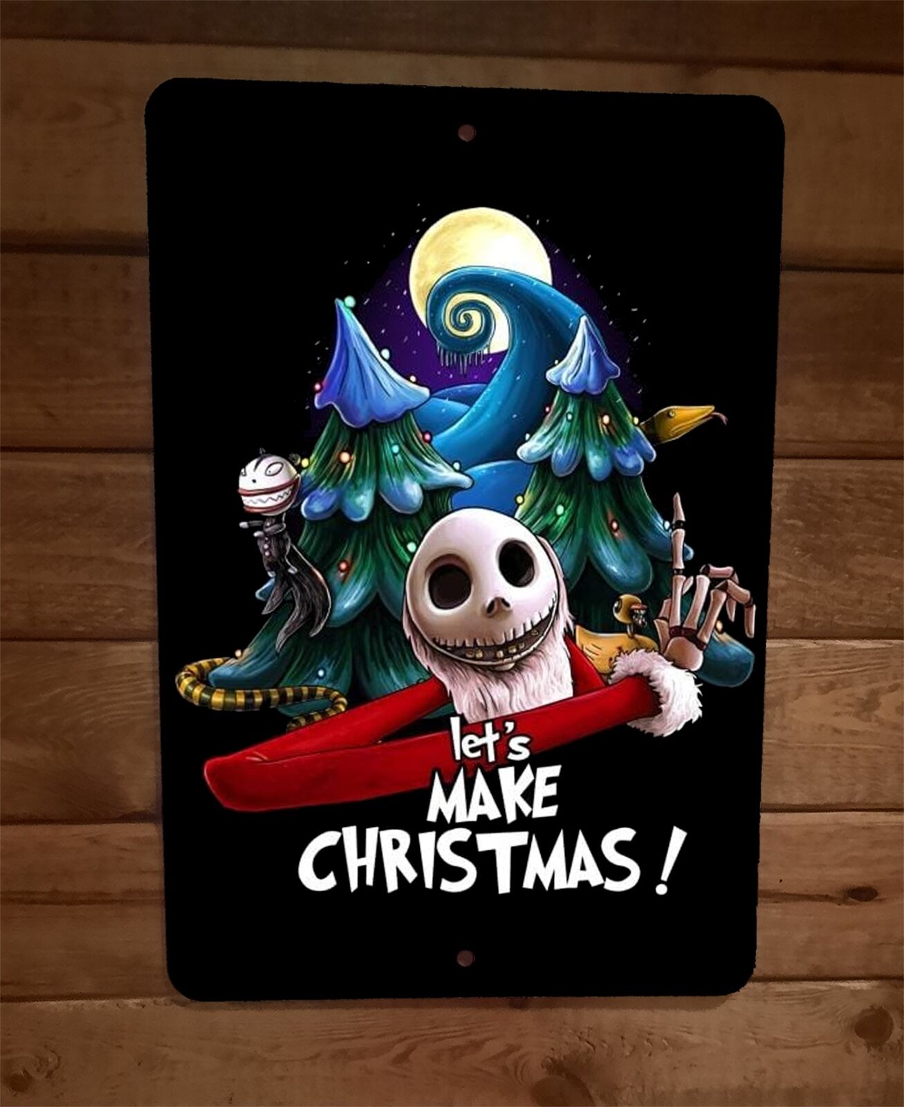 Jack Lets Make Christmas Nightmare Skellington 8x12 Metal Wall Sign Poster