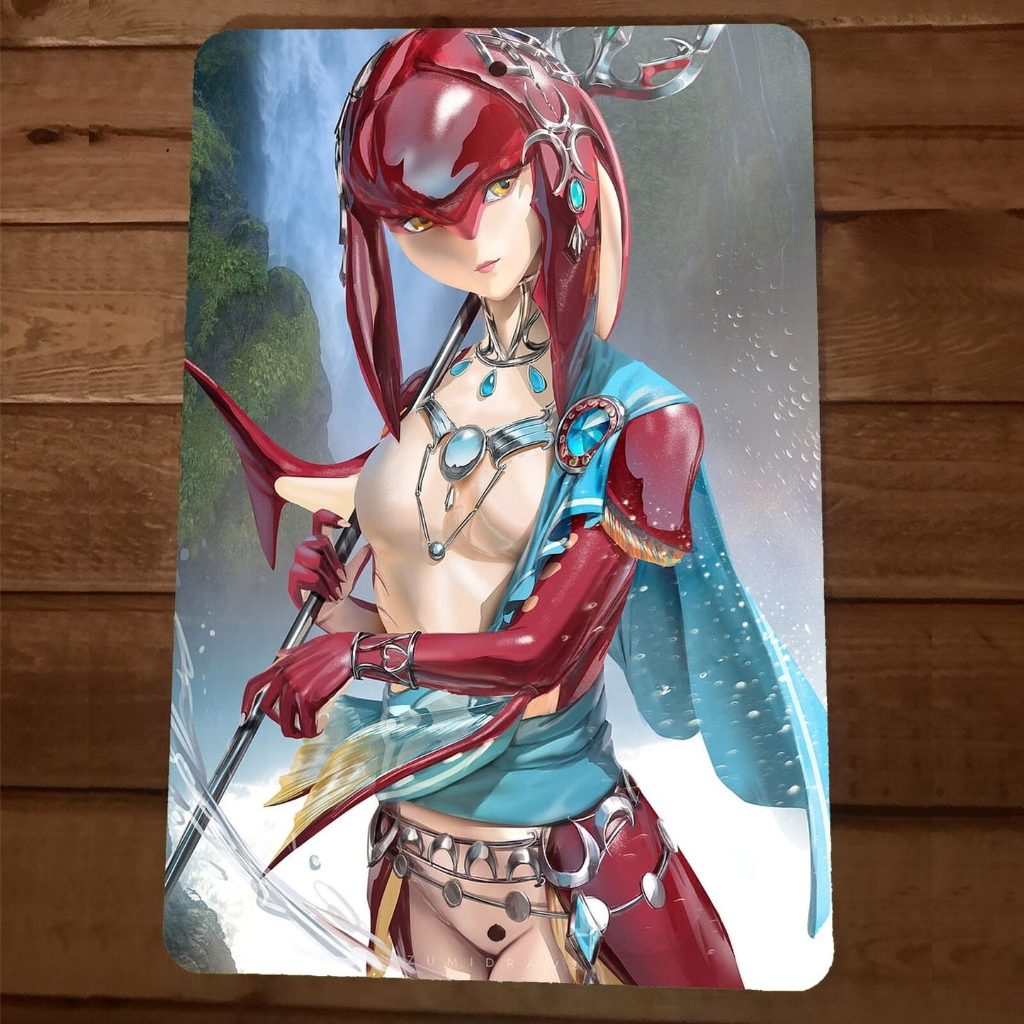 The Legend of Mipha Zelda 8x12 Metal Wall Video Game Sign Poster