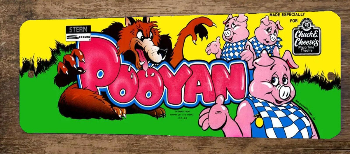Pooyan Arcade 4x12 Metal Wall Video Game Sign