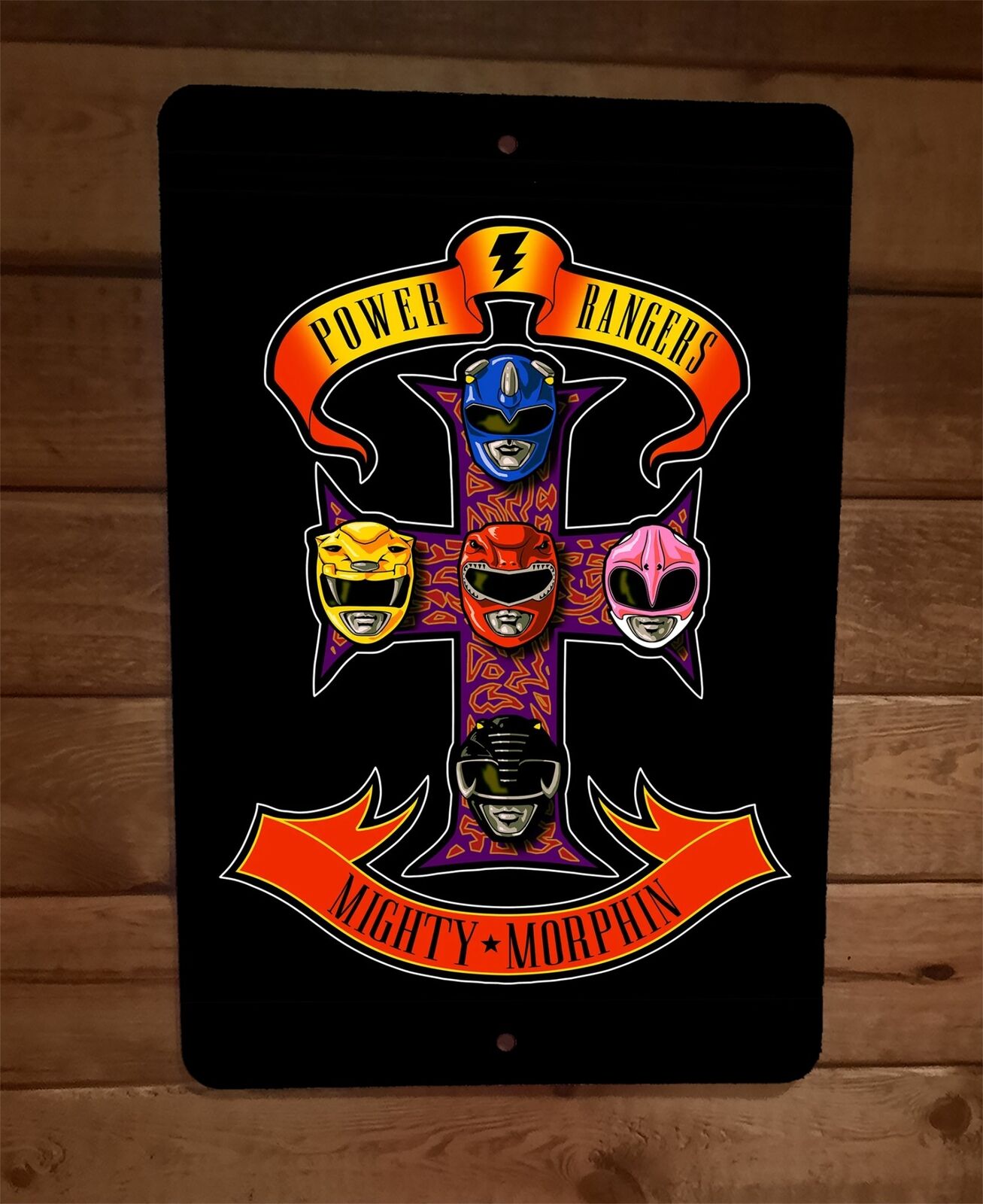 Power GNR Rangers Mighty Morphin 8x12 Metal Wall Sign