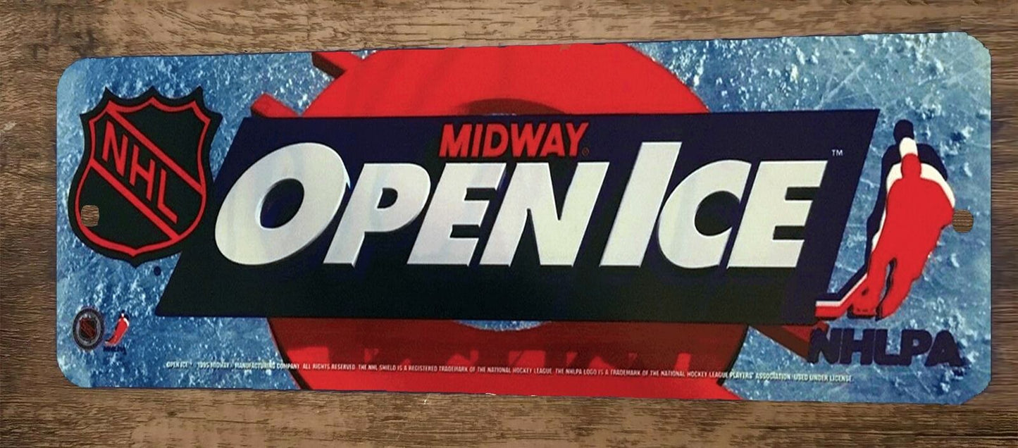 Open Ice Hockey NHL Arcade Video Game 4x12 Metal Wall Sign Marquee Banner Poster