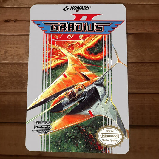 Gradius II NES Box Art Metal Wall Sign Poster 8x12 Inches