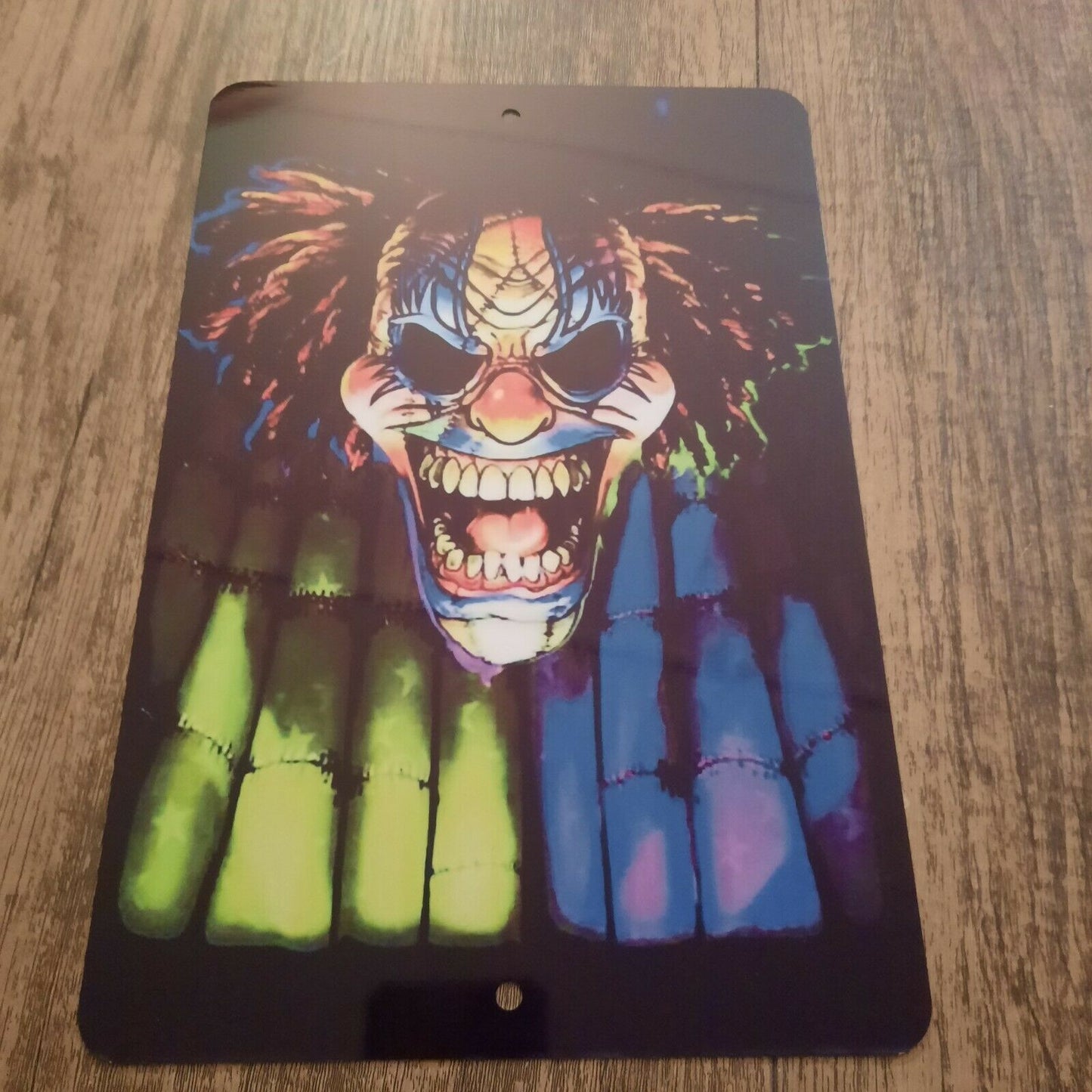 Evil Clown Face Misc Poster Style Horror Halloween Holidays 8x12 Metal Wall Sign