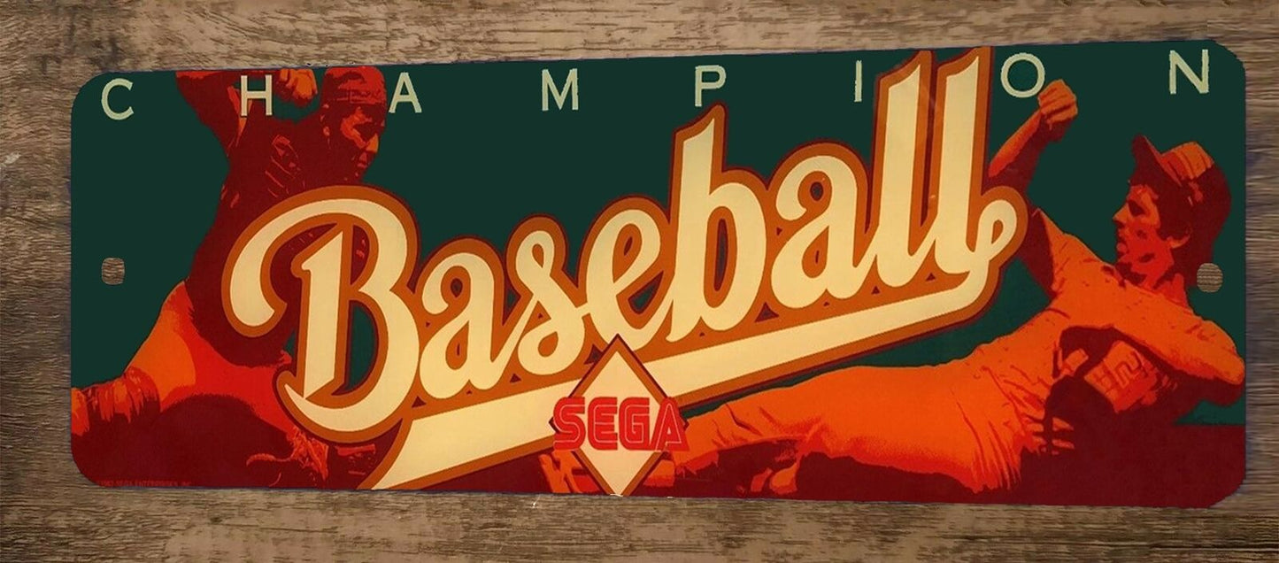 Champion Baseball Arcade Video Game 4x12 Metal Wall Sign Marquee Banner Poster