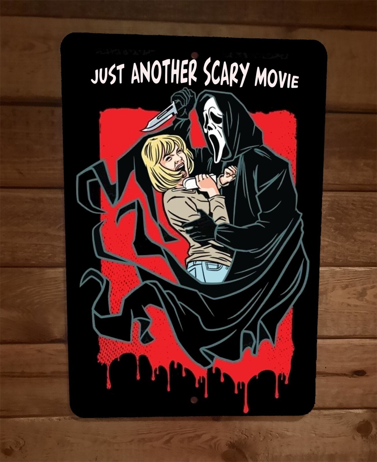 Just Another Scary Movie Scream Art 8x12 Metal Wall Sign Horror Ghostface Killer