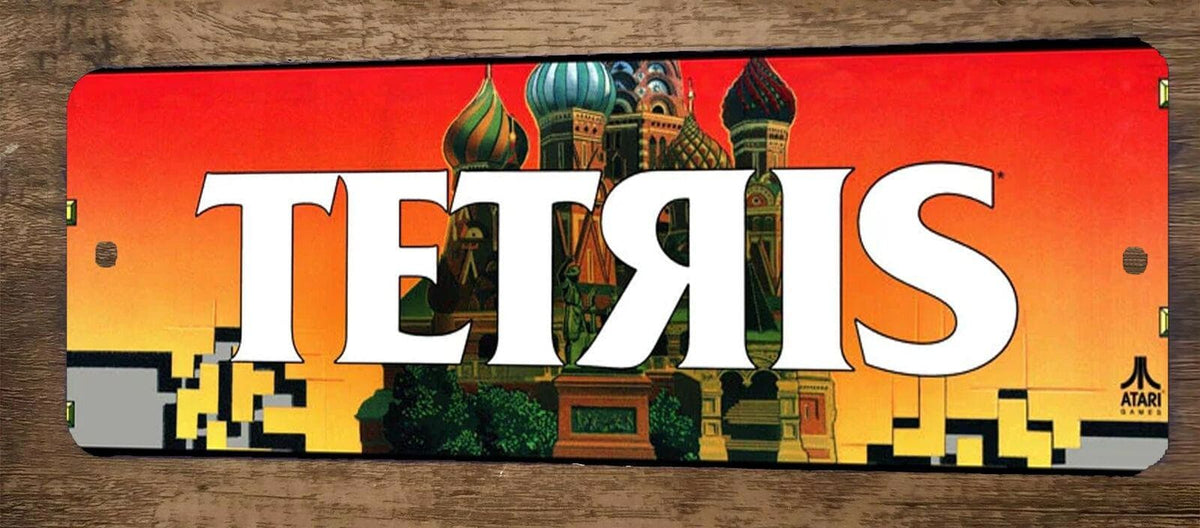 Tetris Arcade 4x12 Metal Wall Video Game Marquee Banner Sign