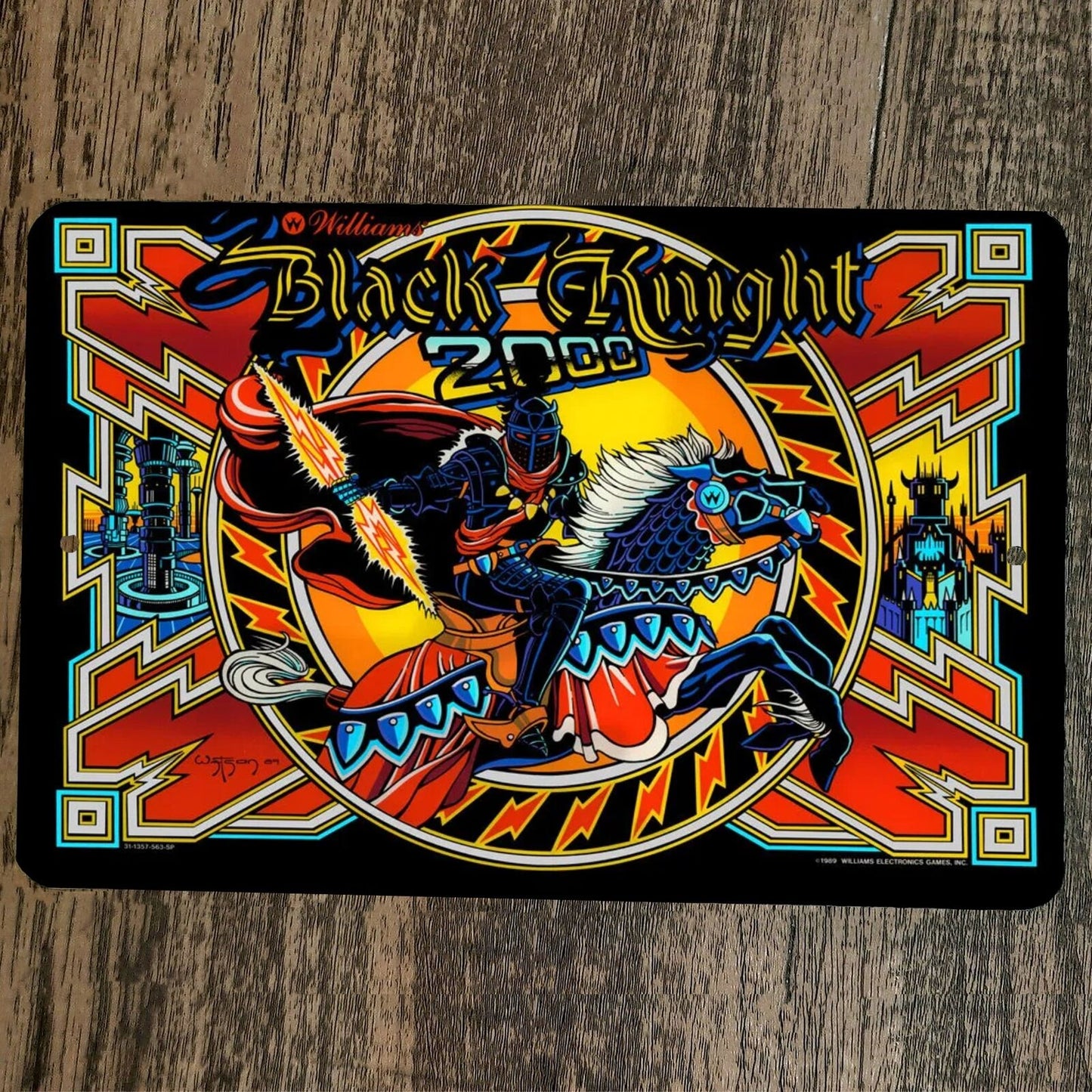 Black Knight 2000 Arcade 8x12 Metal Wall Video Game Sign Poster