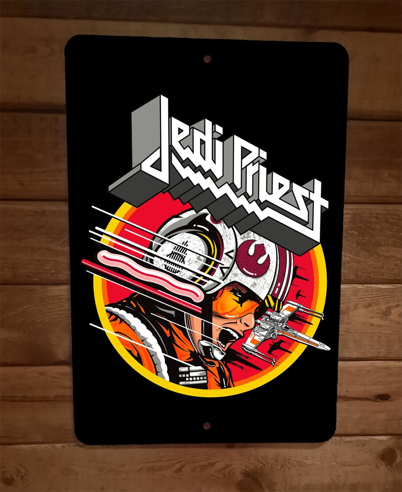 Jedi Priest X Wing Pilot Star Judas Wars Parody 8x12 Metal Wall Sign