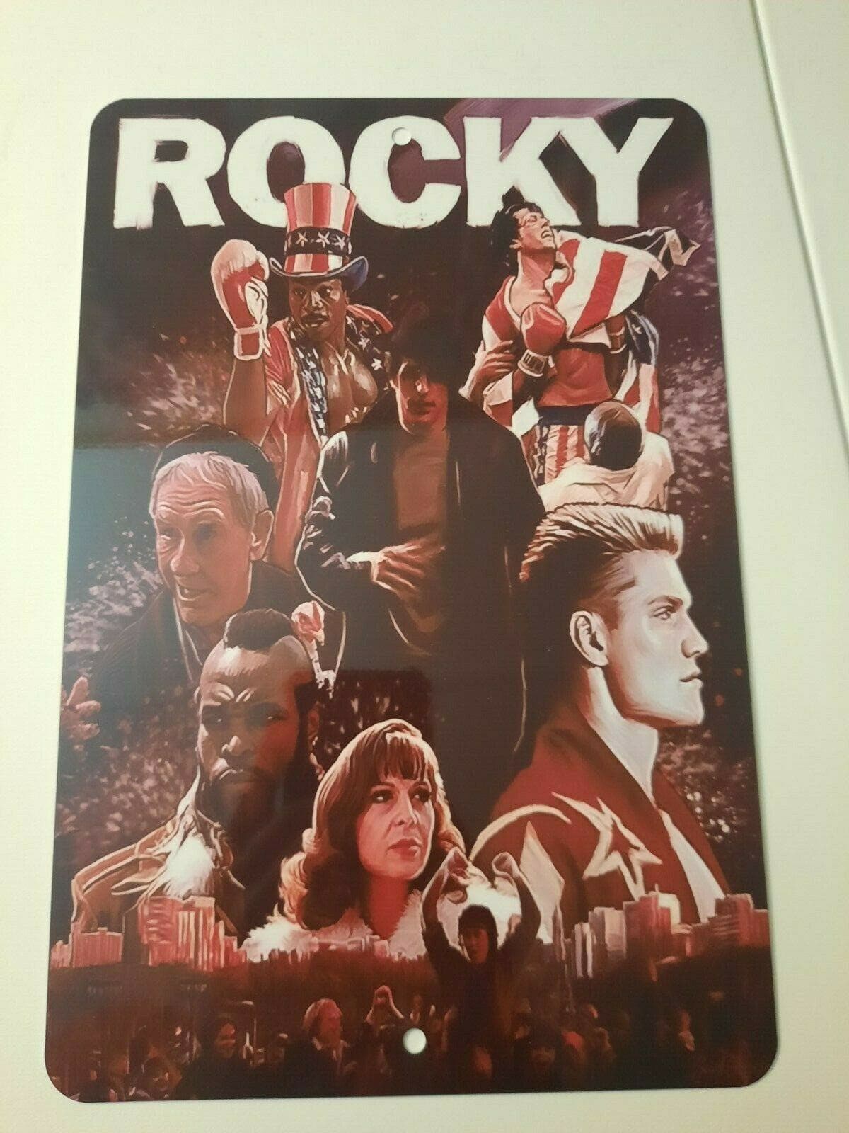 Rocky Compilation Action Boxing Movie Poster Artwork 8x12 Inch Metal Wall Sign