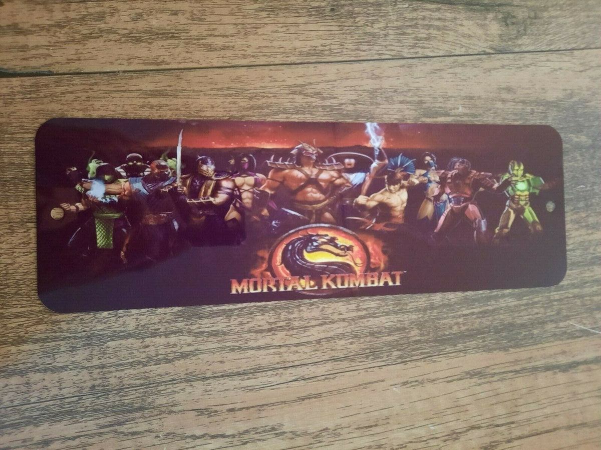 Mortal Kombat Art Banner Arcade Marquee 4x12 Metal Wall Sign Fighting Video Game