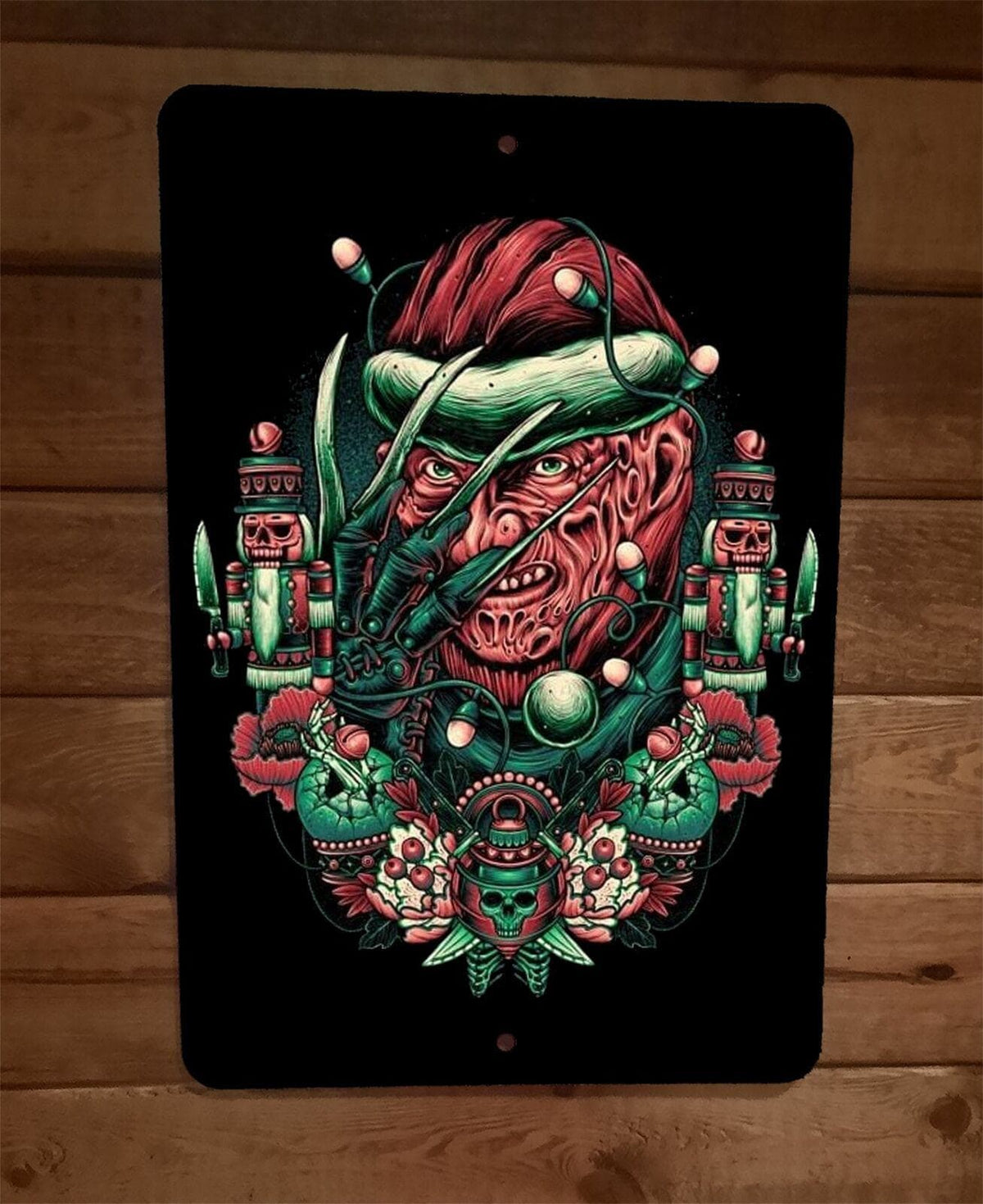 Freddy Clause Xmas Nightmare Elm Street Horror Krueger 8x12 Metal Wall Sign