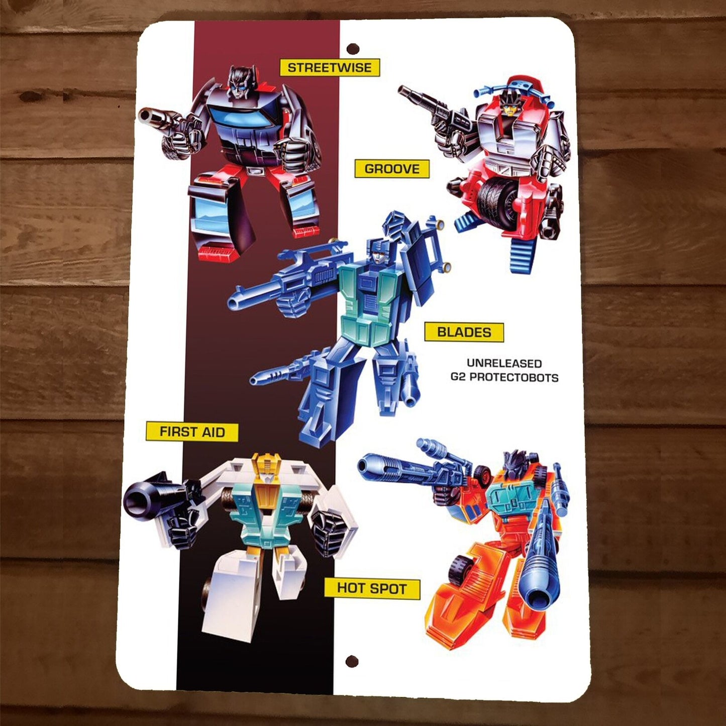 Protectobots G2 Unreleased 8x12 Metal Wall Sign Poster Transformers