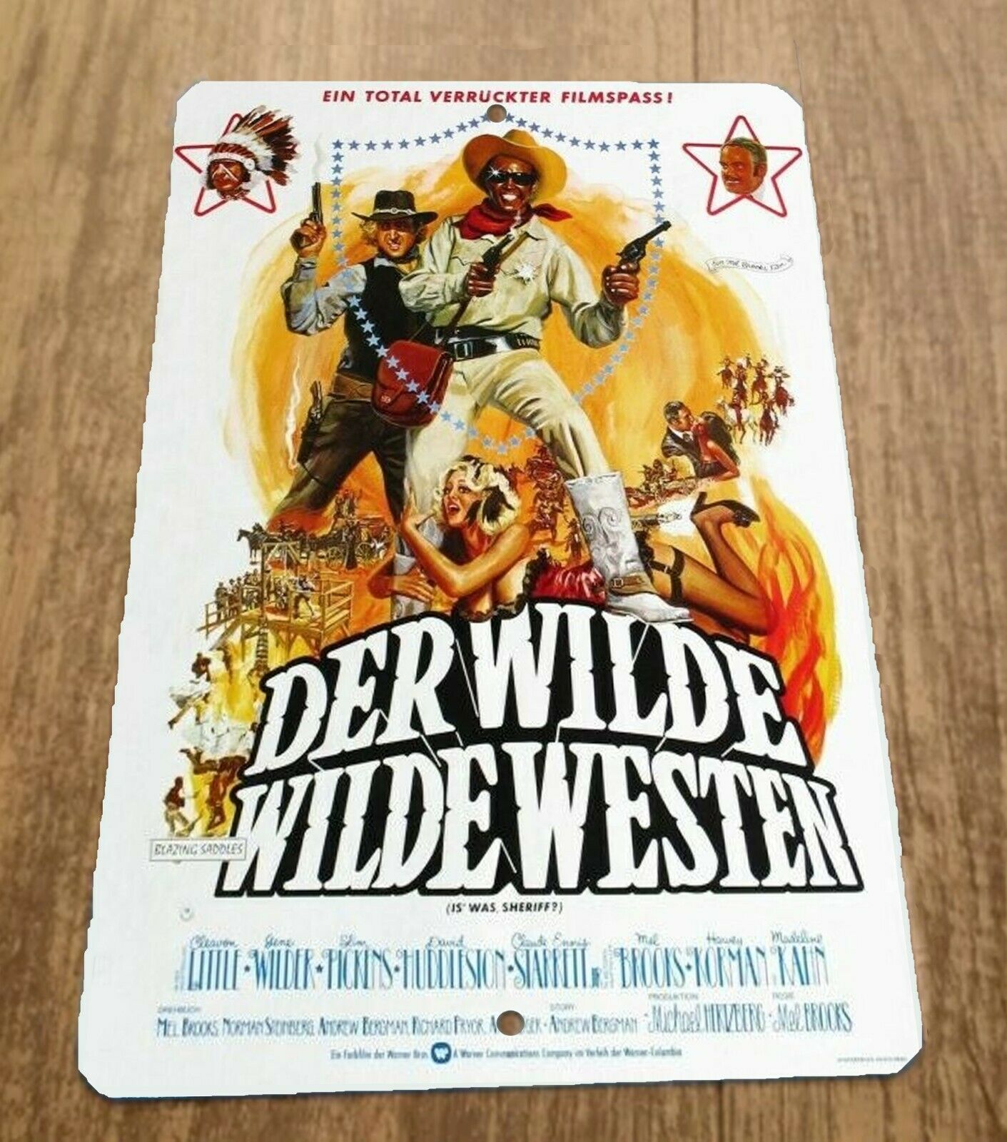 Der Wilde Wilde Westen Blazing Saddles 8x12 Metal Wall Sign Comedy Movie Poster