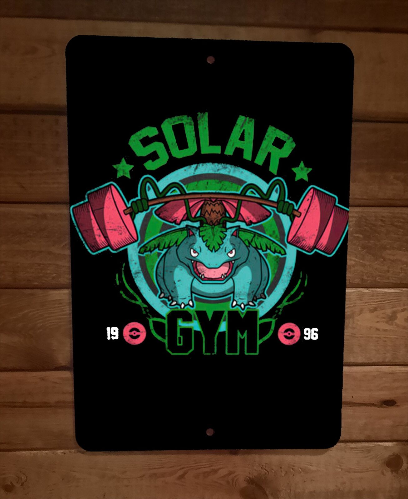 Solar Gym 8x12 Metal Wall Sign Poster Pokemon Venasuar Anime