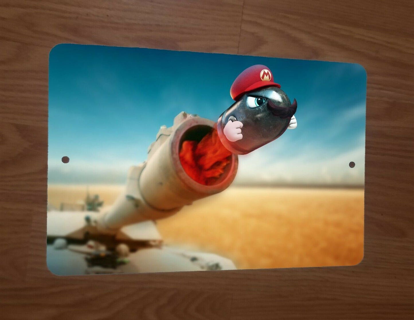 Bullet Bill Mario Being Shot Out of Tank 8x12 Metal Wall Video Game Arcade Sign