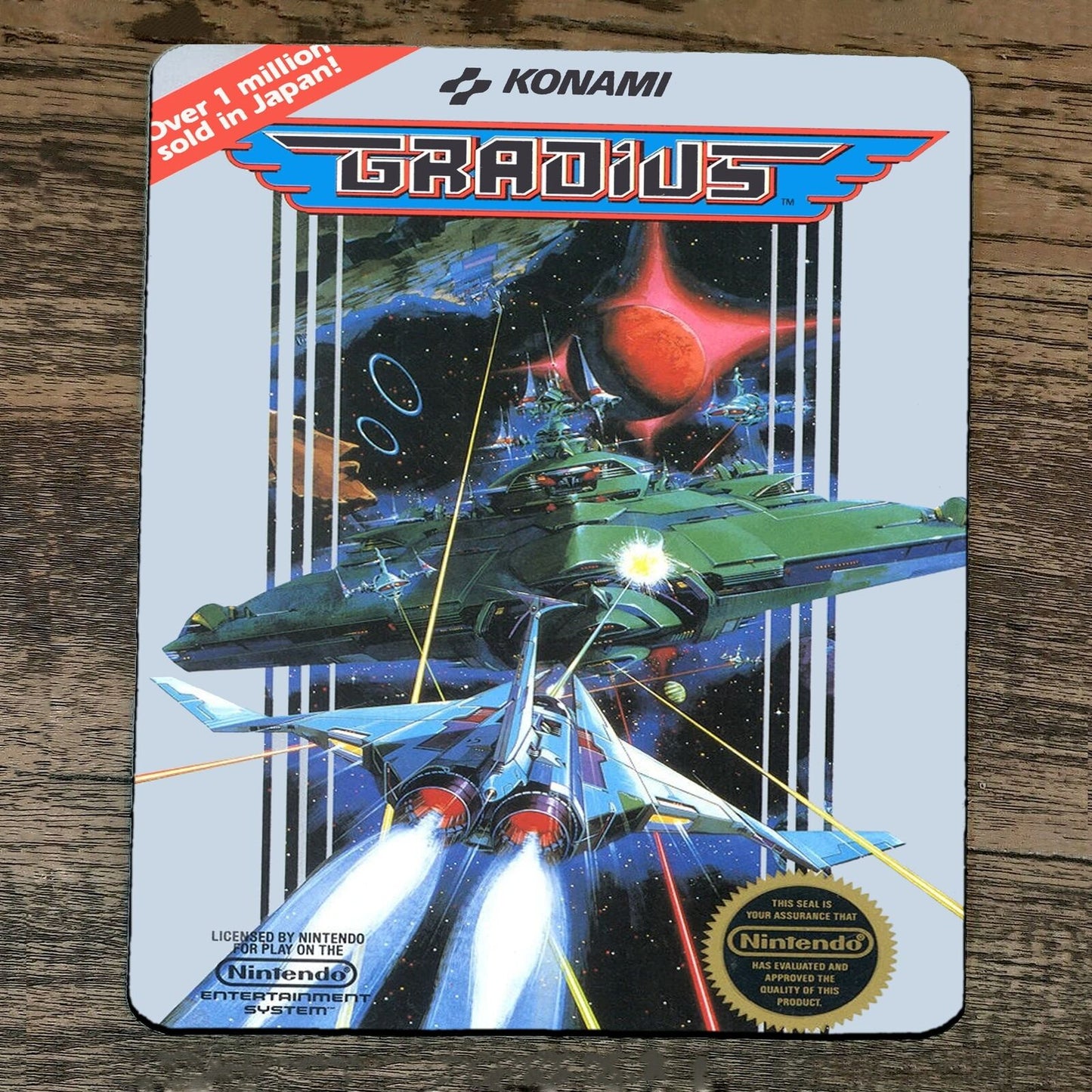 Mouse Pad Gradius Classic Arcade Video Game NES Box Cover
