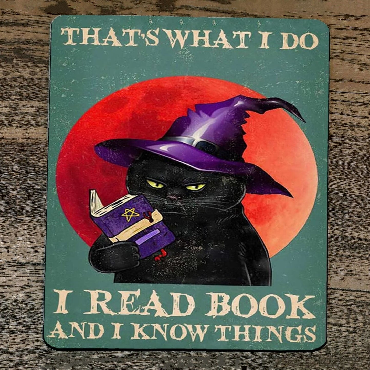 Mouse Pad Thats What I Do Read Books Know Things Black Cat Witch
