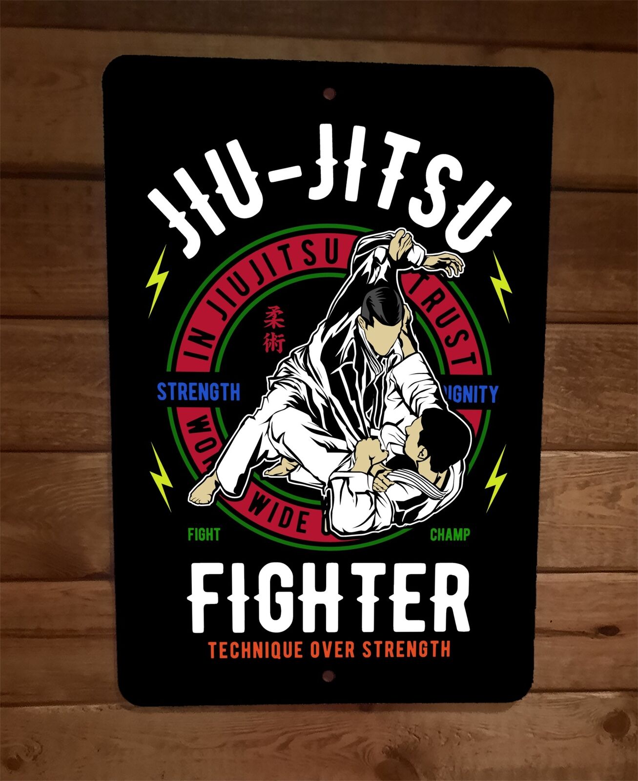 Jiu Jitsu Fighter Sports 8x12 Metal Wall Sign Poster