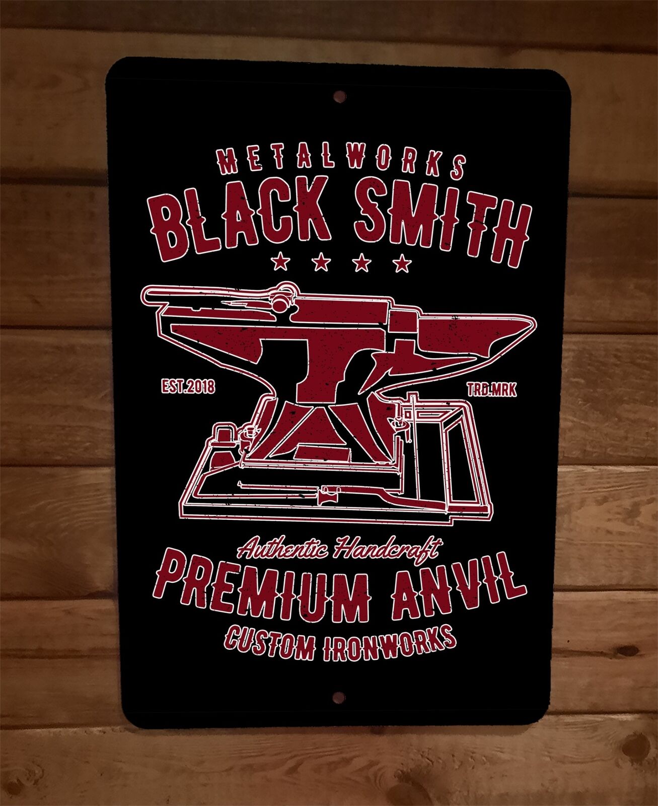 Metalworks Black Smith Premium Anvil Custom Ironworks 8x12 Metal Wall Sign