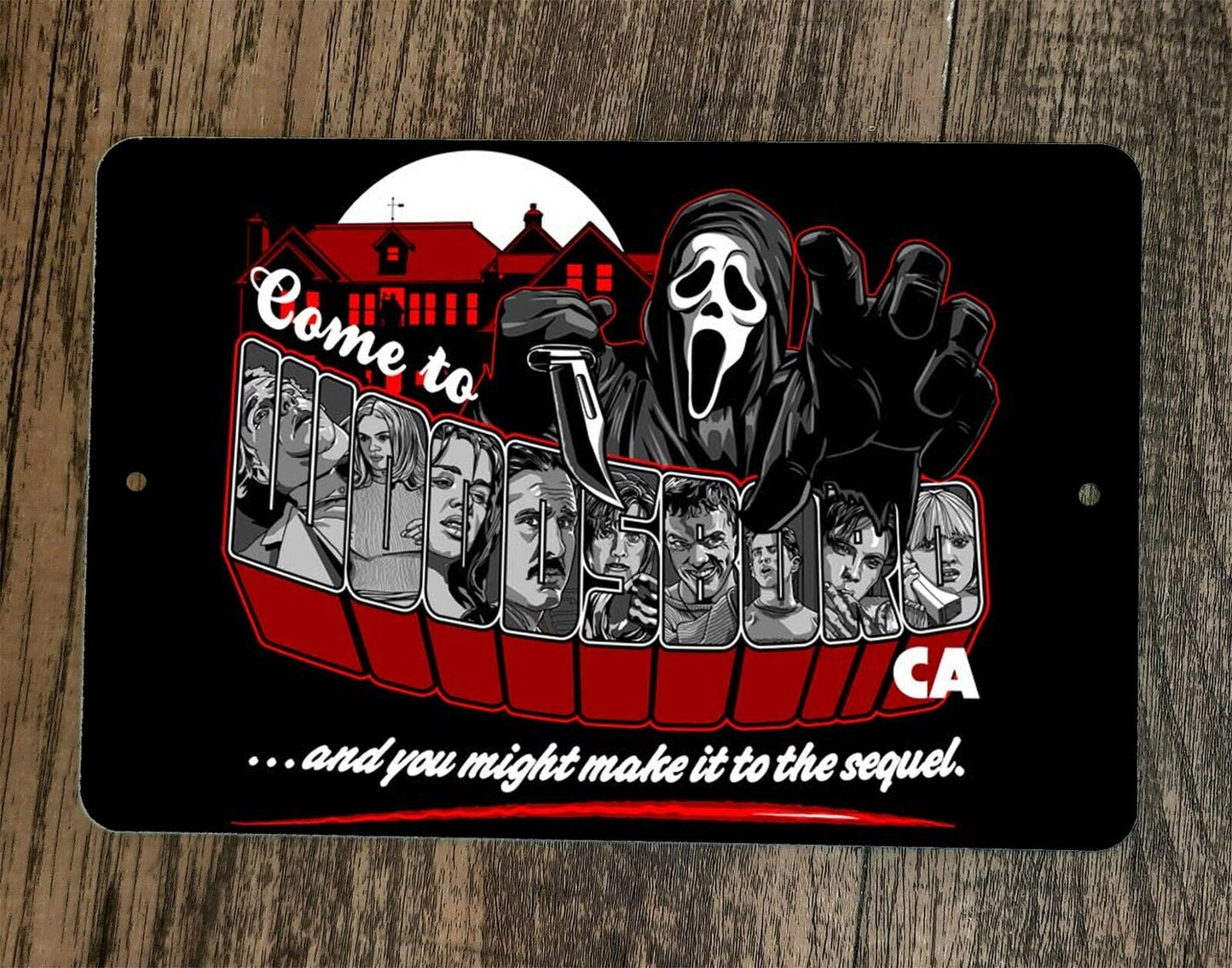Come To Woodsboro for a Scream 8x12 Metal Wall Sign Poster Horror