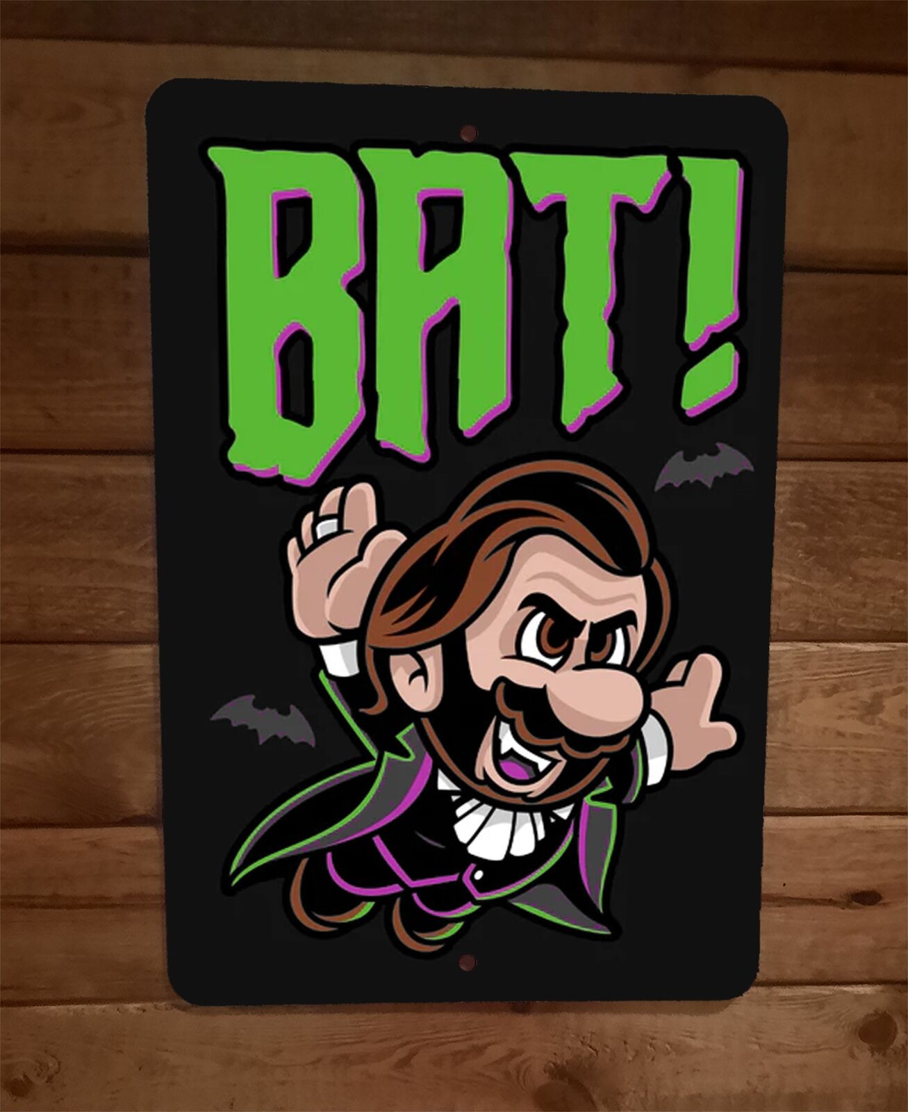 Bat Mario Super Mario Bros Video Game Parody 8x12 Wall Sign
