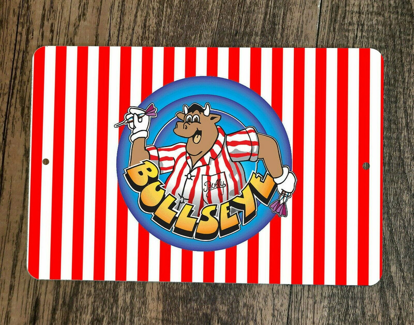 Bullseye Darts 8x12 Metal Wall Entertainment Sports Room Bar Sign