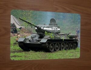 Russian Soviet T-34 Tank 8x12 Metal Wall Sign Military