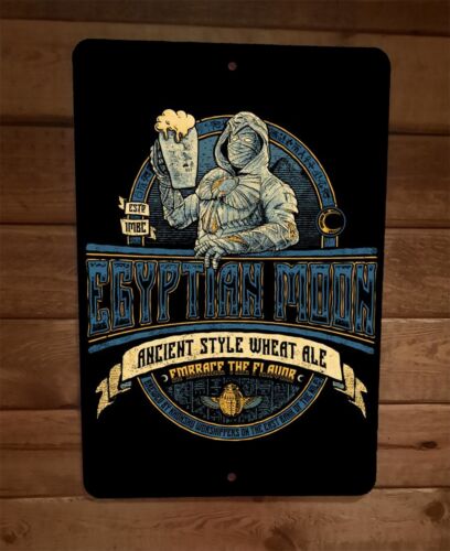Egyptian Moon Ancient Knight Wheat Ale 8x12 Metal Wall Bar Sign Poster