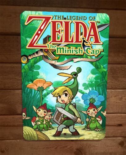 The Legend of Minish Zelda 8 Inch by 12 Inch Metal Wall Sign, Video Game Poster with Durable High-Gloss Aluminum Finish