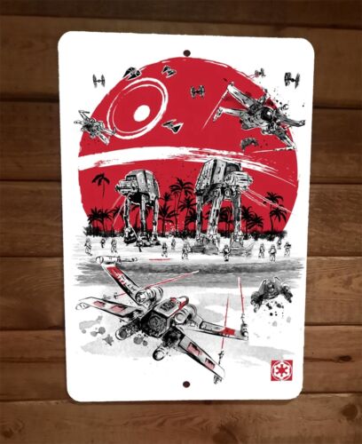 The Empire Strikes Back on the Beach 8x12 Metal Wall Sign Poster Star Wars