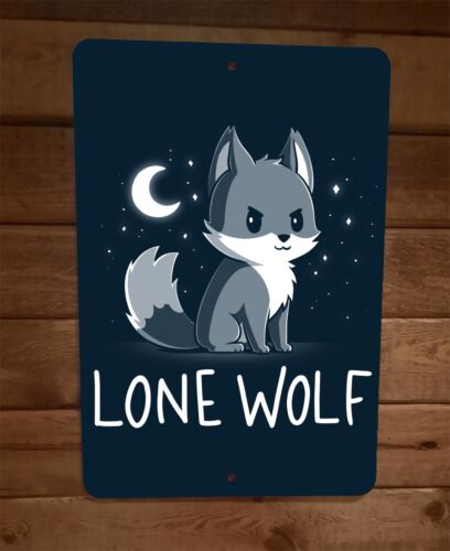 Lone Wolf 8x12 Metal Wall Sign Poster