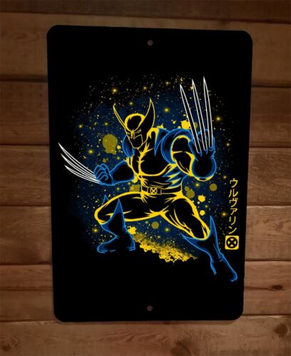 The Neon Wolverine Art 8x12 Metal Wall Sign Poster Comics