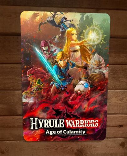 Hyrule Warriors Age of Calamity 8x12 Inch Metal Wall Sign with Video Game Poster Design