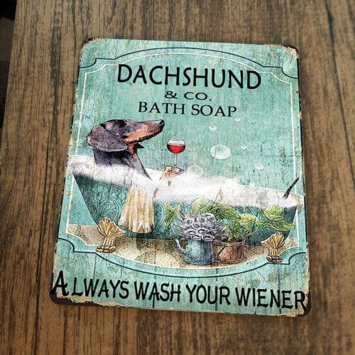 Dachshund Bath Soap Always Wash Your Wiener Mouse Pad