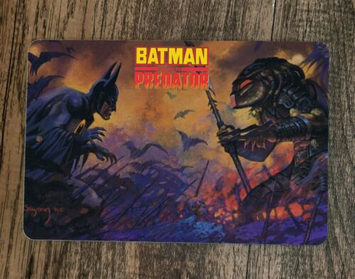 Batman vs Predator Artwork 8x12 Metal Wall Sign Poster