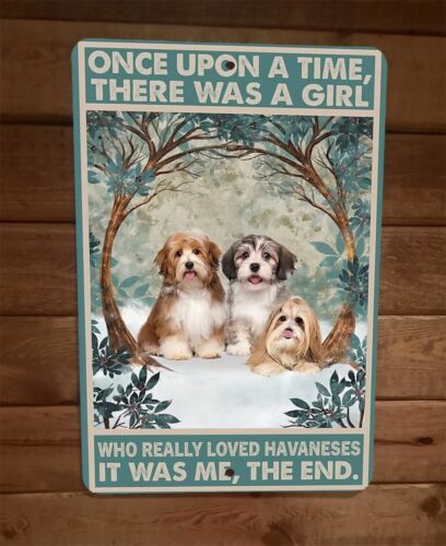 Once Was a Girl That Loved Havaneses Dogs 8x12 Metal Wall Sign Animal Poster