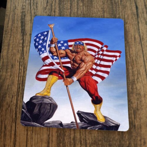USA Flag All American Hulk Hogan Mouse Pad, 7.75 x 9.25 inches, 2.5mm Thick, High-Quality Sublimated Gaming and Computer Accessory