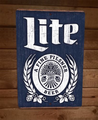 Lite a Fine Pilsner Beer Miller Vintage Look 8x12 Metal Wall Bar Sign Poster