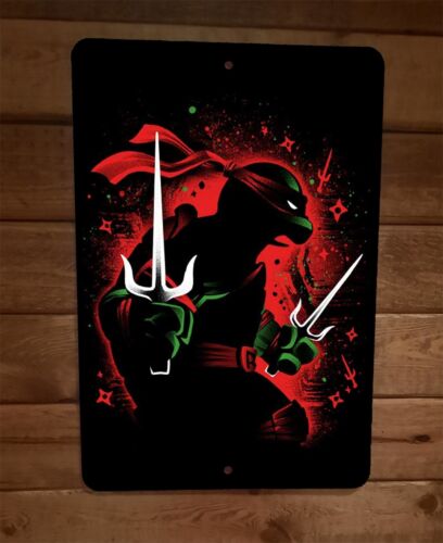 Red Ninja Turtle With Sais Raphael 8x12 Metal Wall Sign Poster TMNT