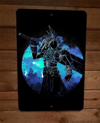 Cloud Strife Final Fantasy 7 FFVII Art 8x12 Metal Wall Video Game Sign
