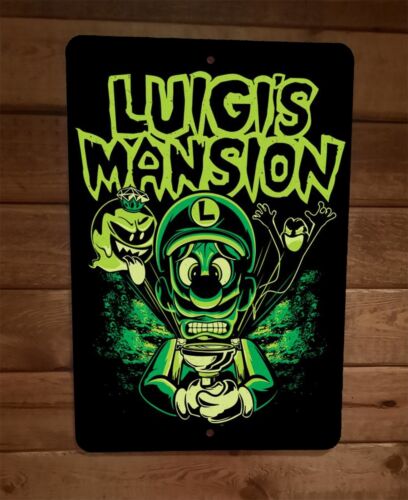 Luigis Mansion 8x12 Metal Wall Sign Video Game Mario Bros Poster