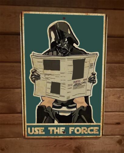 Use The Force Darth Vader on Toilet Star Wars 8x12 Metal Wall Sign Poster