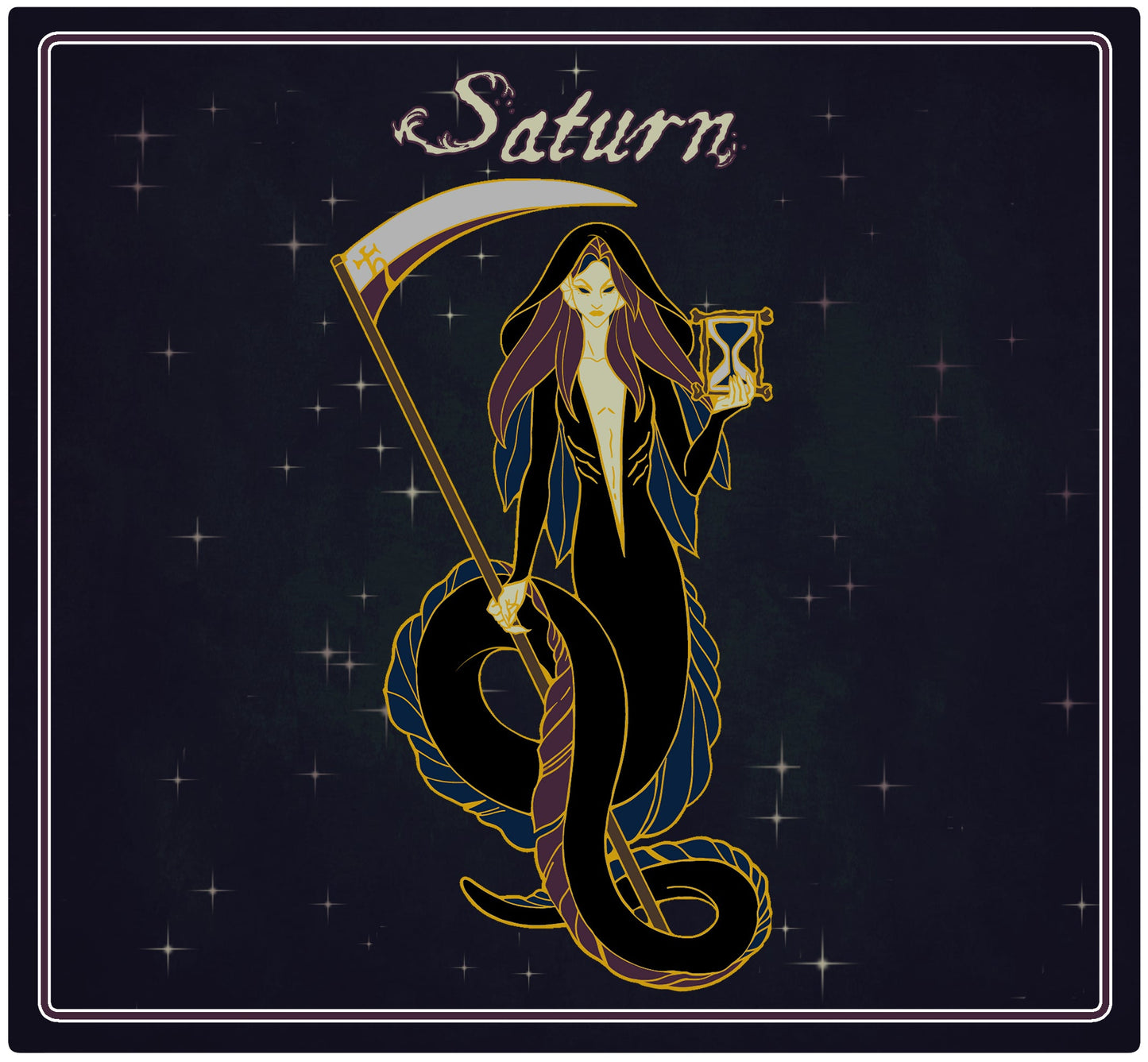 Enamel Pin - Saturn Celestial Mermaid
