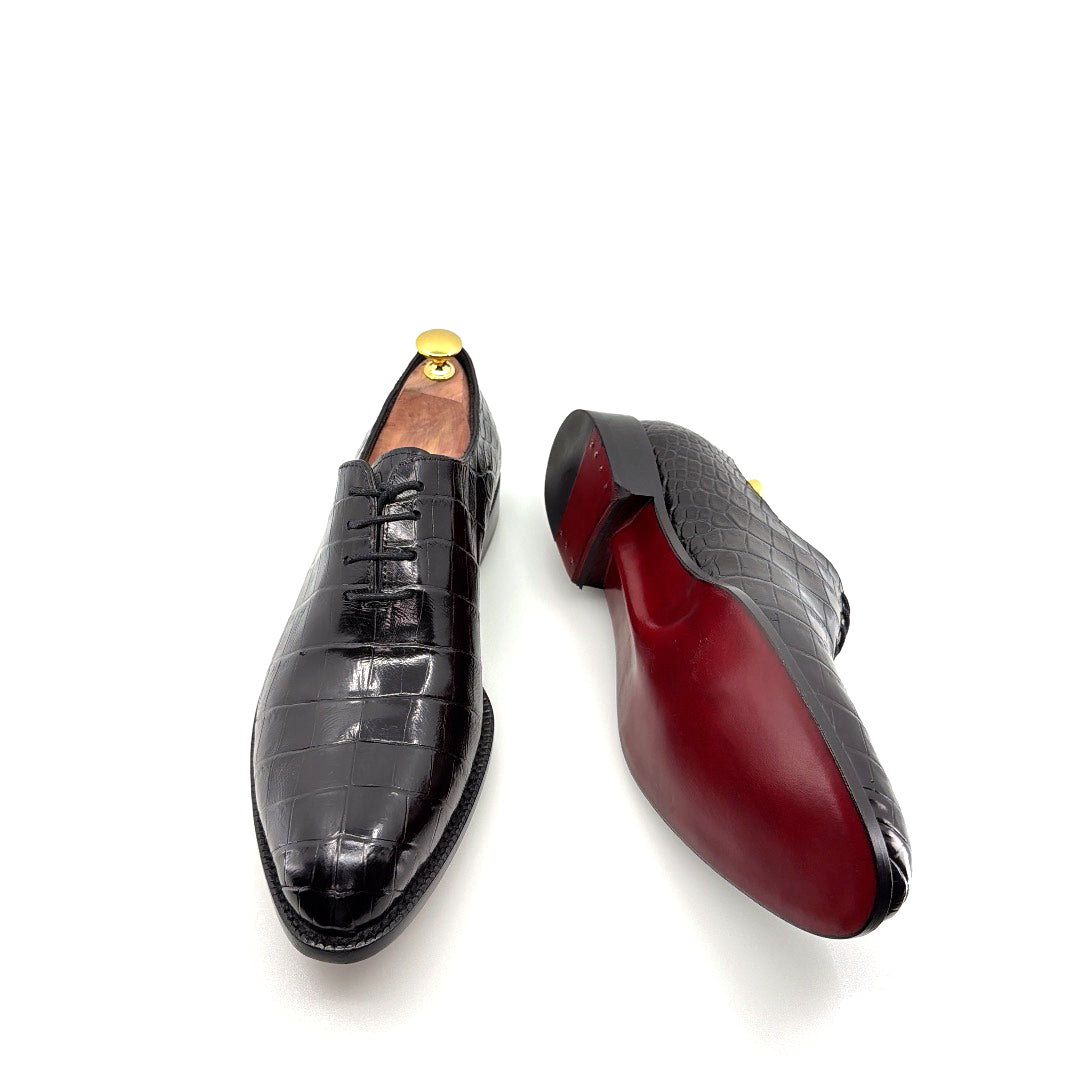 Maurice Georgia Alligator Oxford - Black
