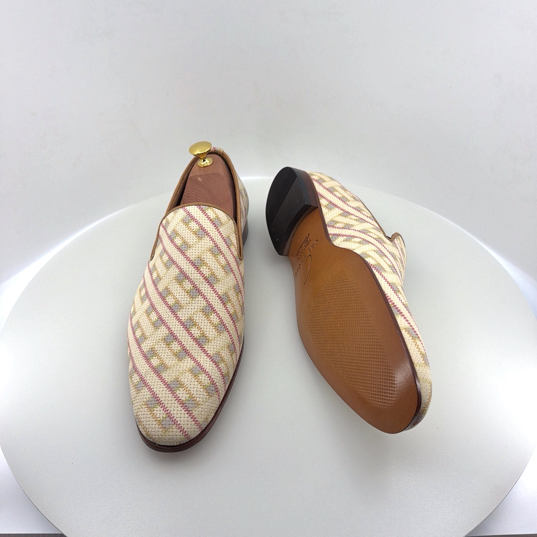 C Collection Printed Leather Loafer - Beige