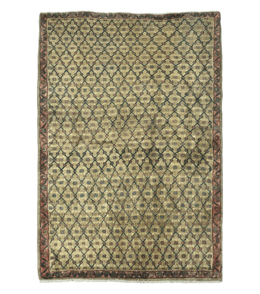 4' X 6' Handmade Indian Allover Wool Rug Camel Hair Color #119